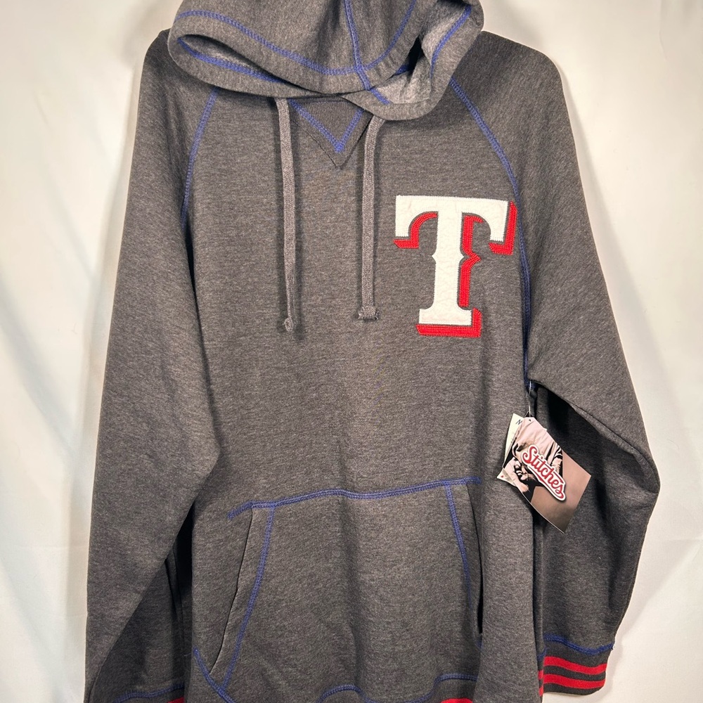Stitches Gray and Red Sweater Athletic Pullover Medium